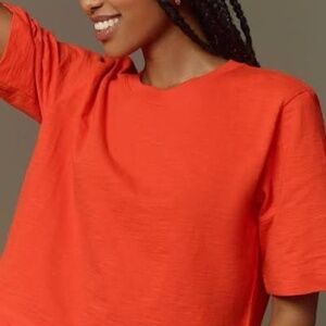 Maeve Anthropologie The Corey Short Sleeve Boxy 100% Cotton T-Shirt XS Cropped